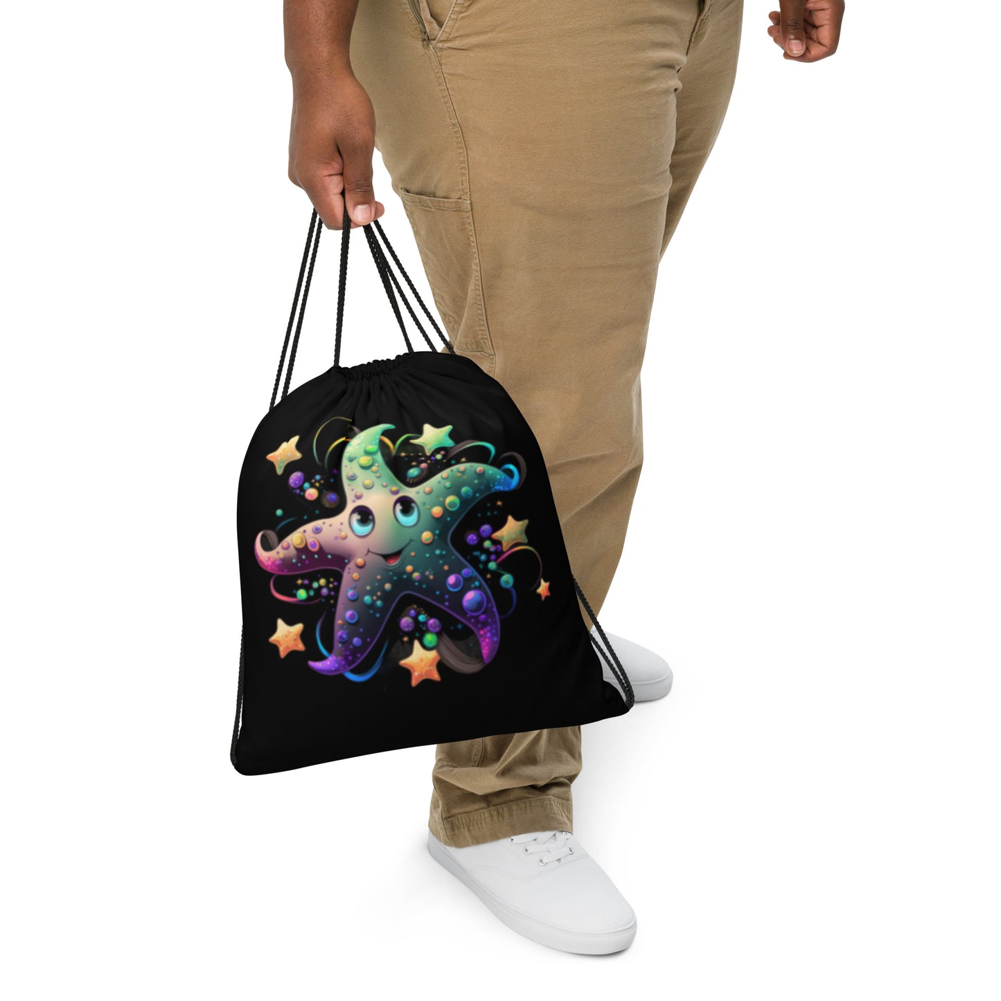 Smiling Starfish Drawstring Bag