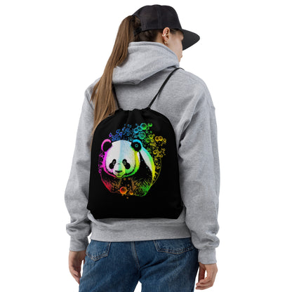 Popping Panda Drawstring Bag