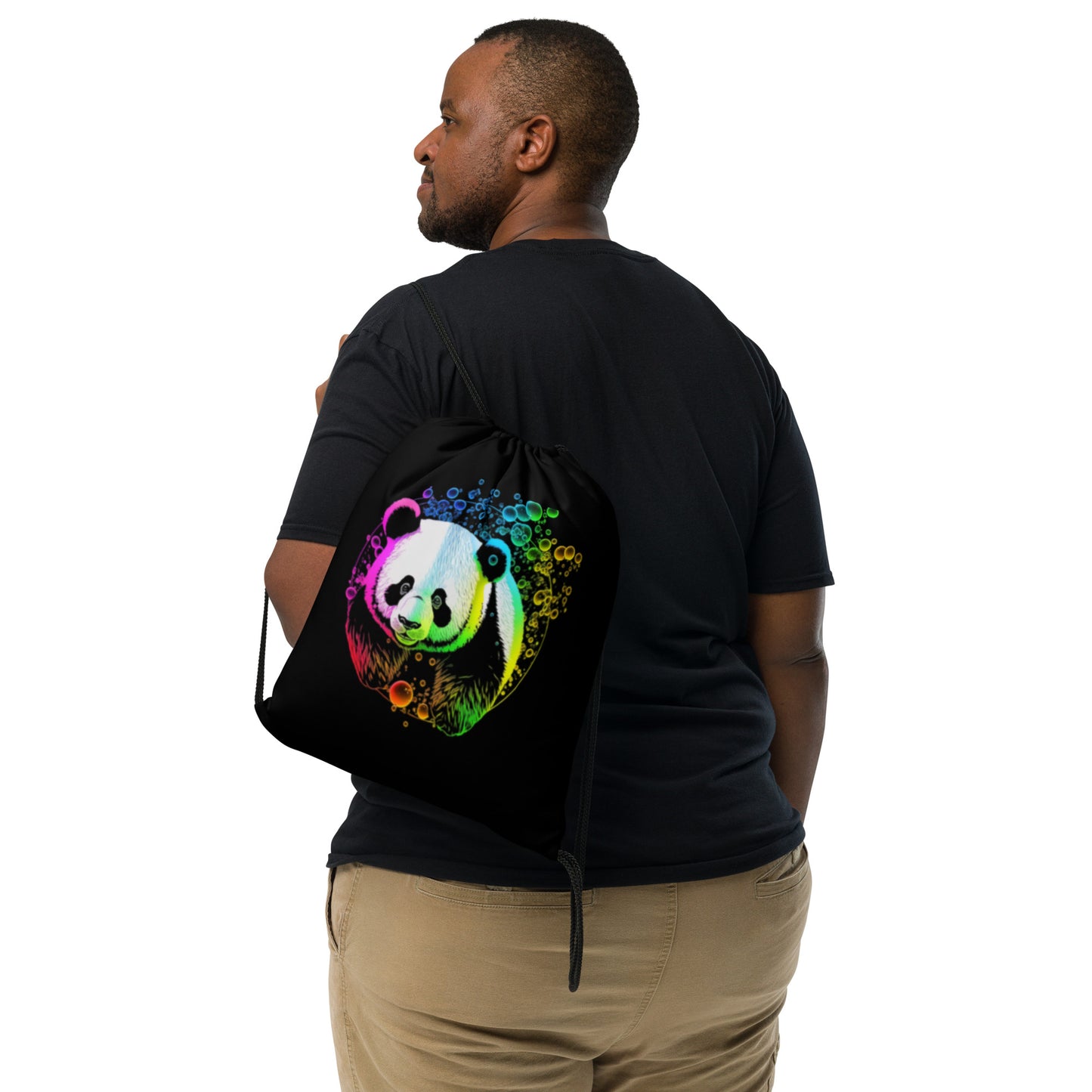 Popping Panda Drawstring Bag