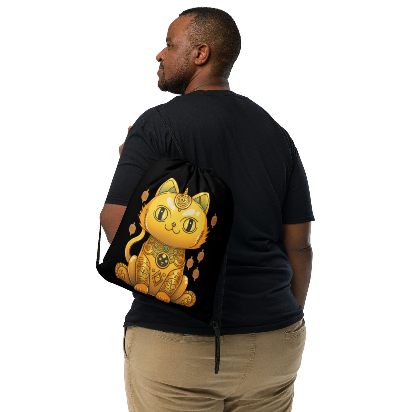 Lucky Cat Drawstring Bag