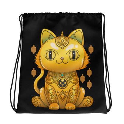 Lucky Cat Drawstring Bag