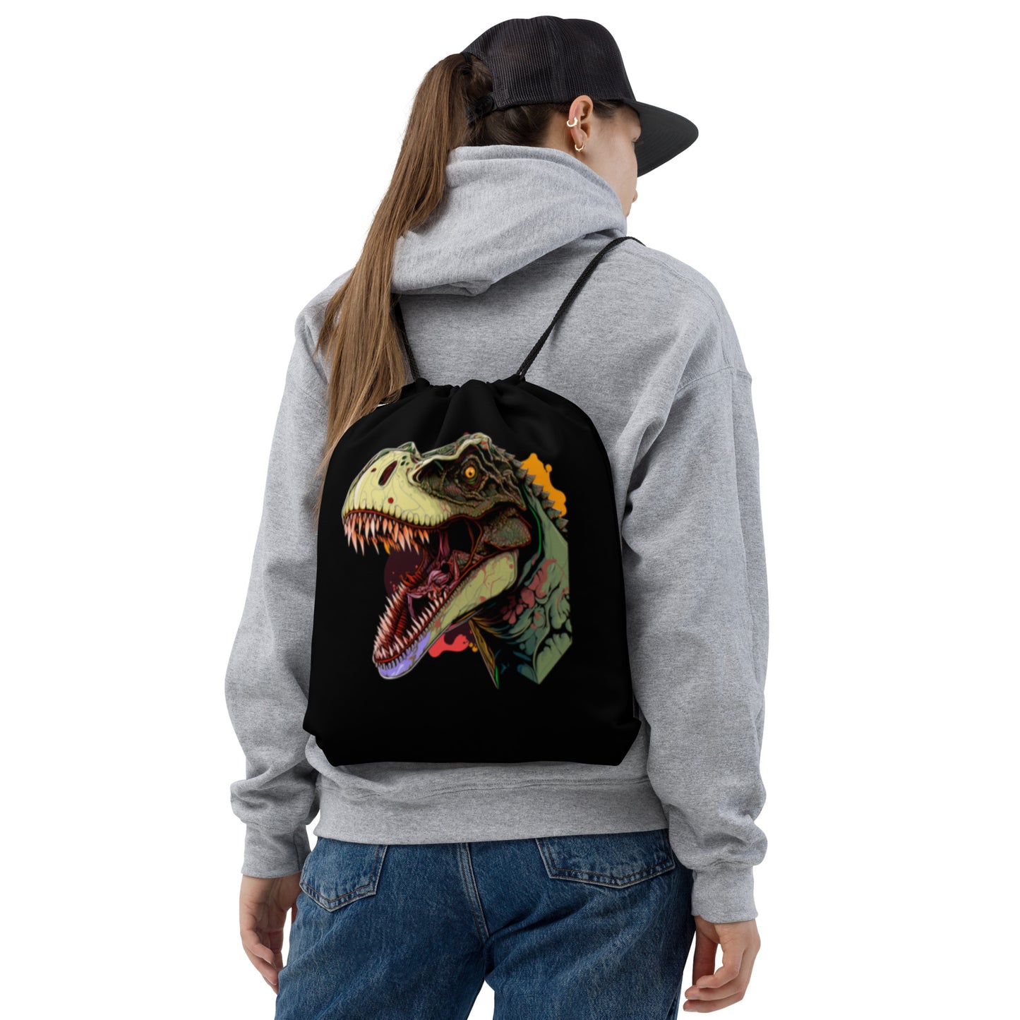 Turbo T-Rex Drawstring Bag