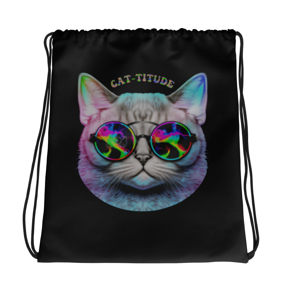 "Cat-Titude" Drawstring Bag