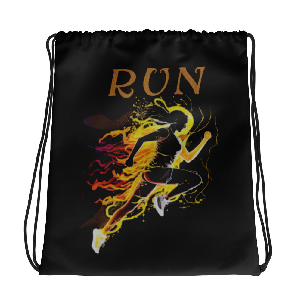 "Run" Drawstring Bag