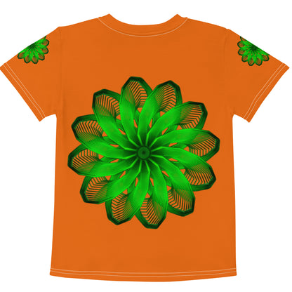 Orange Burst Kids Crew Neck T-Shirt