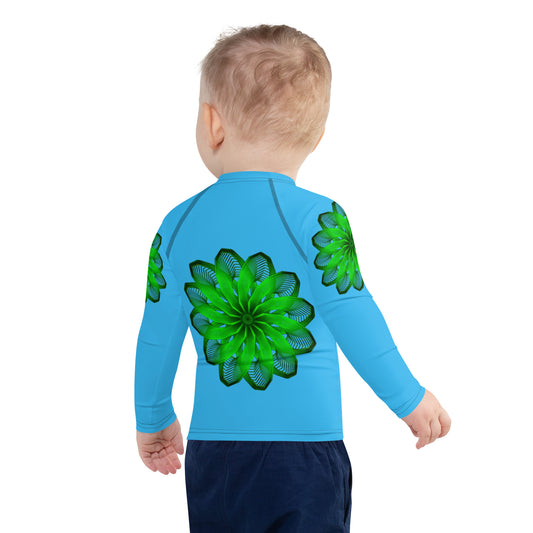 Blue Burst Kids Rash Guard