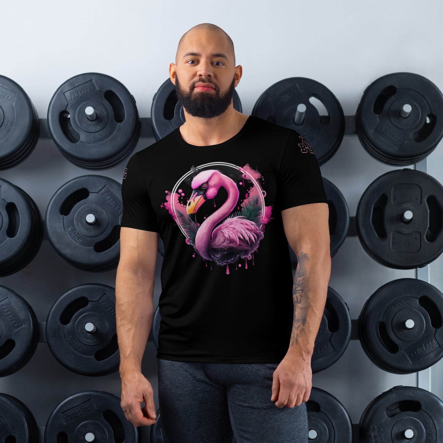 Fierce Flamingo Athletic T-Shirt+