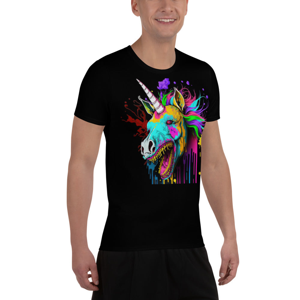 Zombie Unicorn Athletic T-shirt