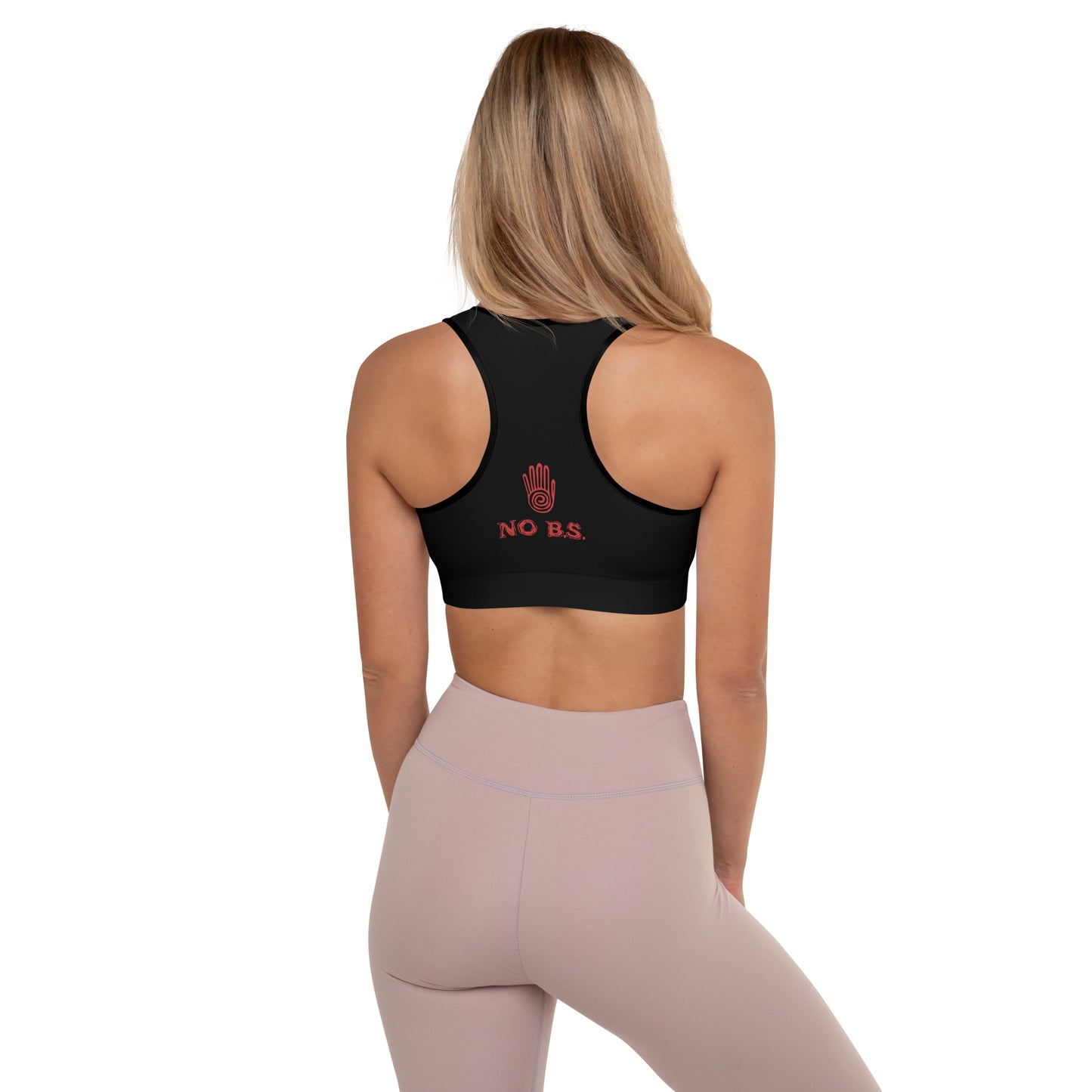 "No B.S." Padded Sports Bra (Black)