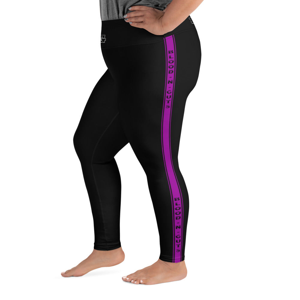 KBBNG Purple Stripe Plus Size Leggings