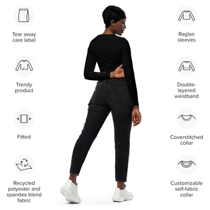Flowered II Long-Sleeve Crop Top