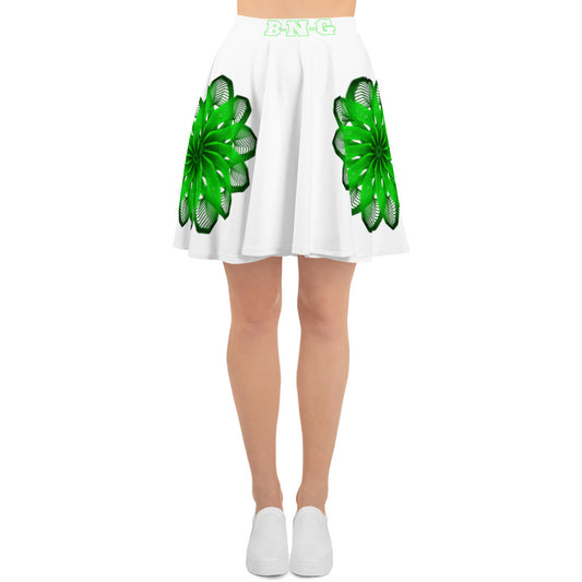 Burst White Skater Skirt