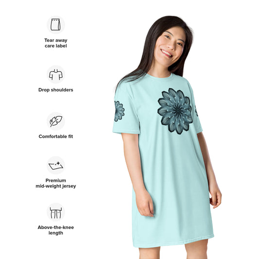 Blue Burst T-Shirt Dress