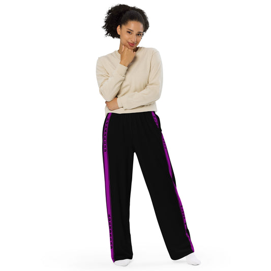 KBBNG Purple Stripe Wide-Leg Pants