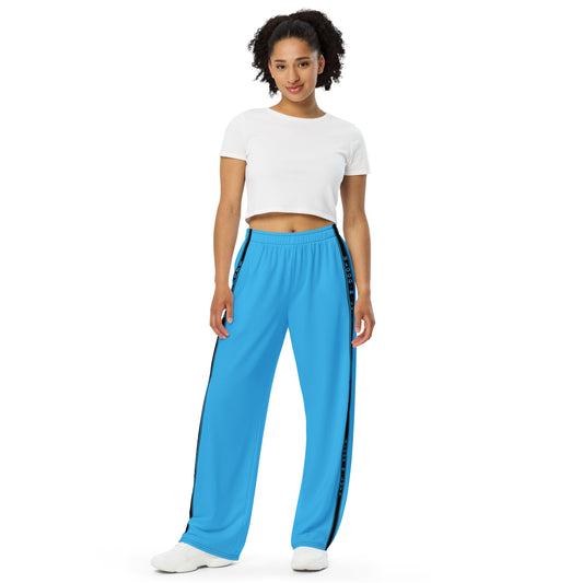 Deep Sky Blue KBBNG Stripe Wide-Leg Pants