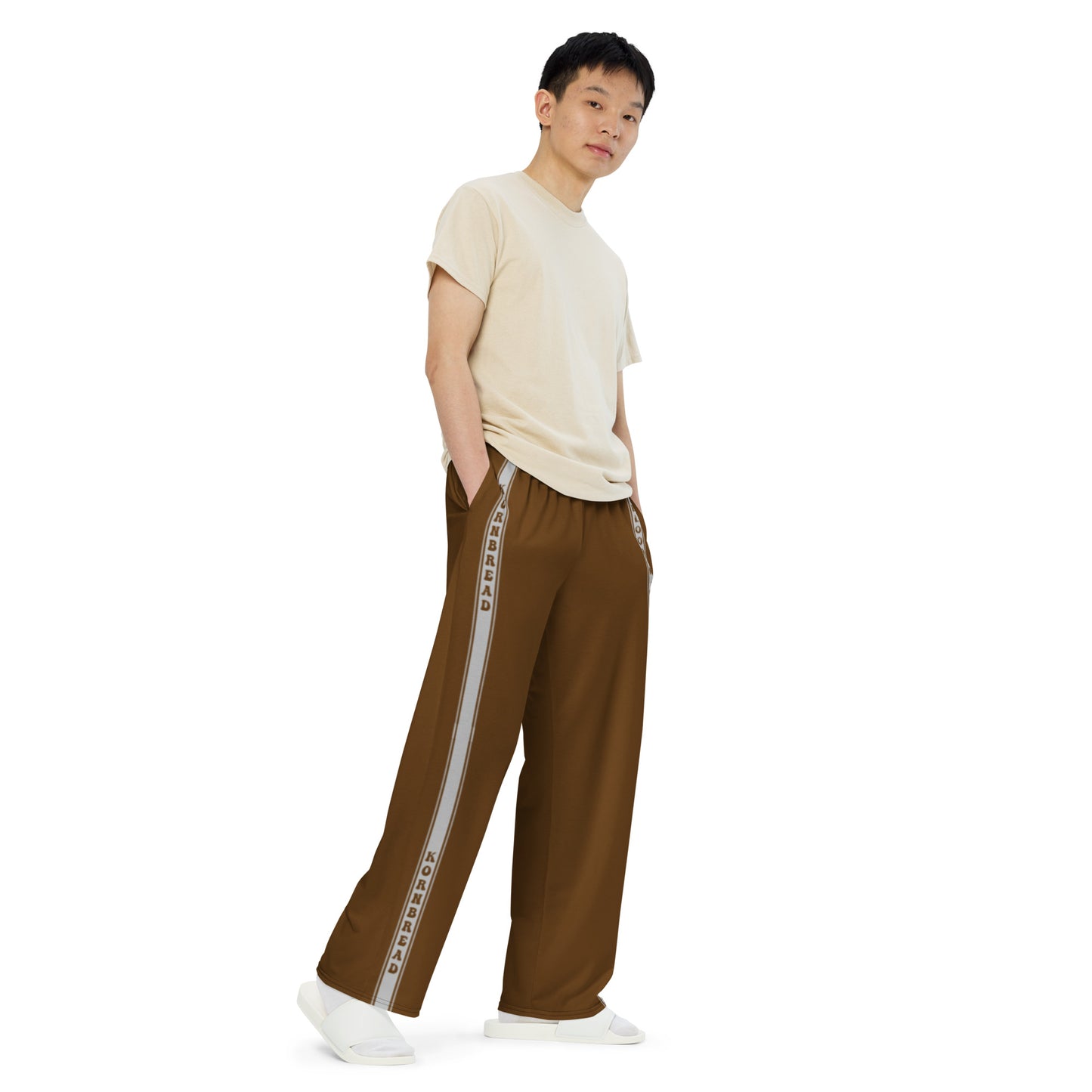 Brown KBBNG Stripe Wide-Leg Pants