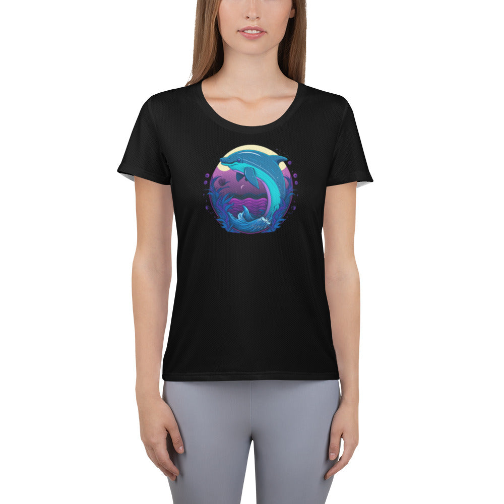 Delightful Dolphin Women's Athletic T-shirt