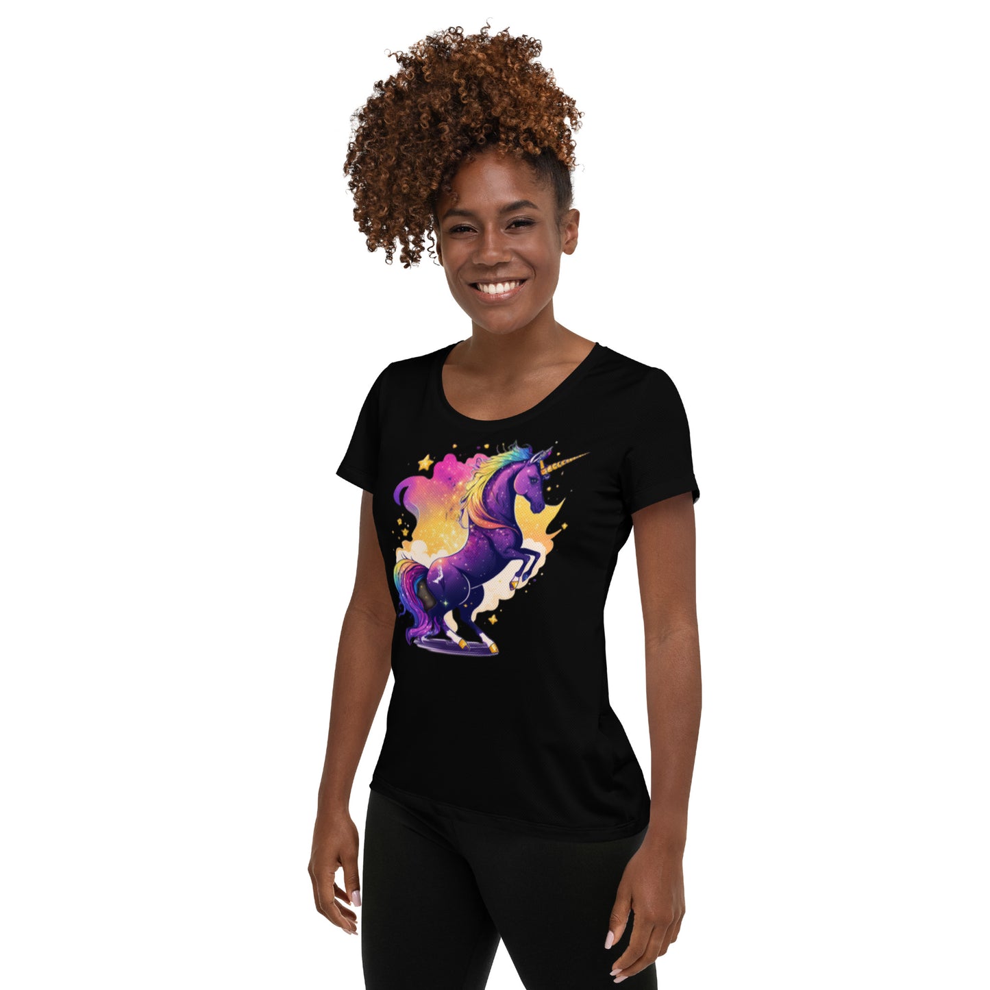 Wondering Unicorn Women's Athletic T-shirt