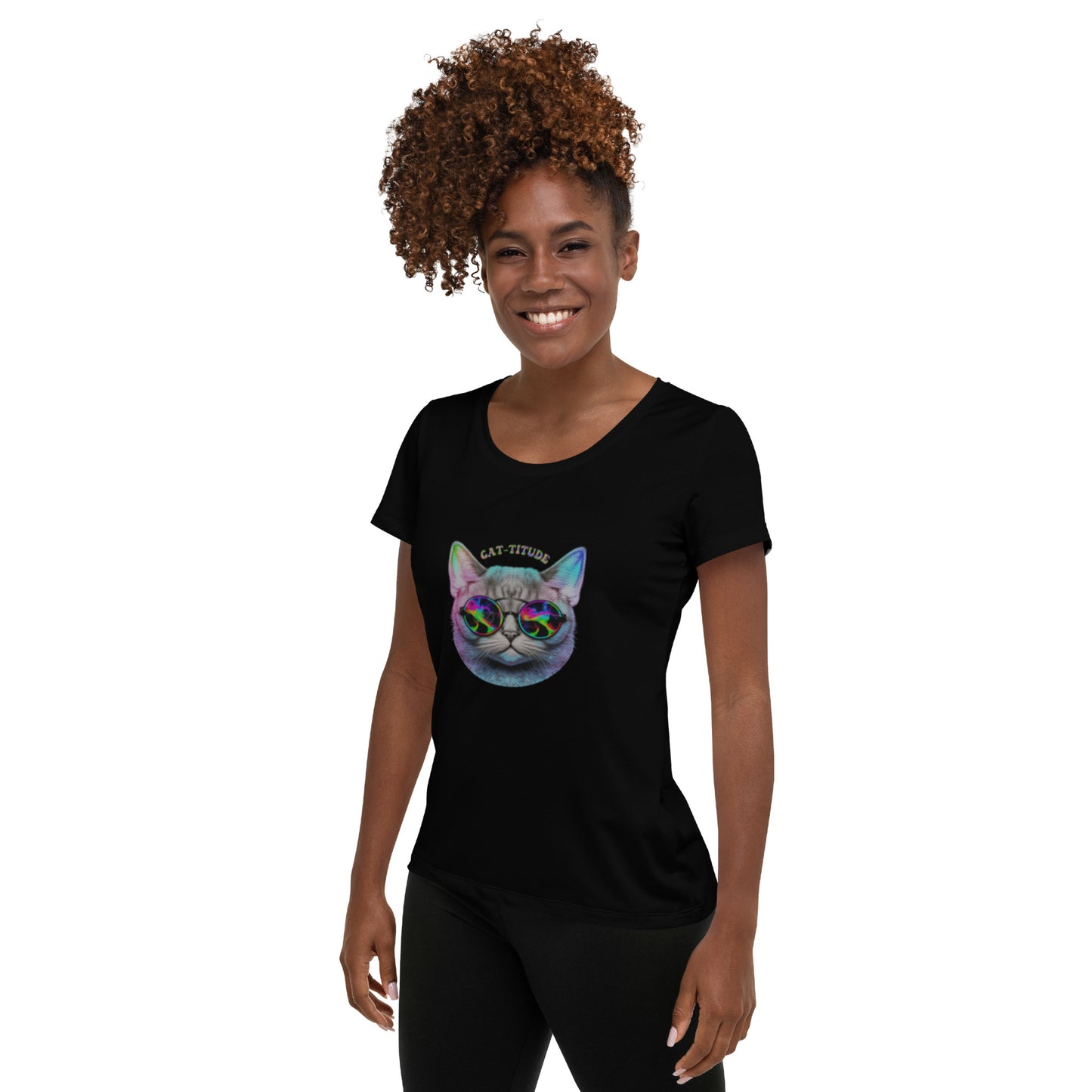 "Cat-Titude" Women's Athletic T-Shirt