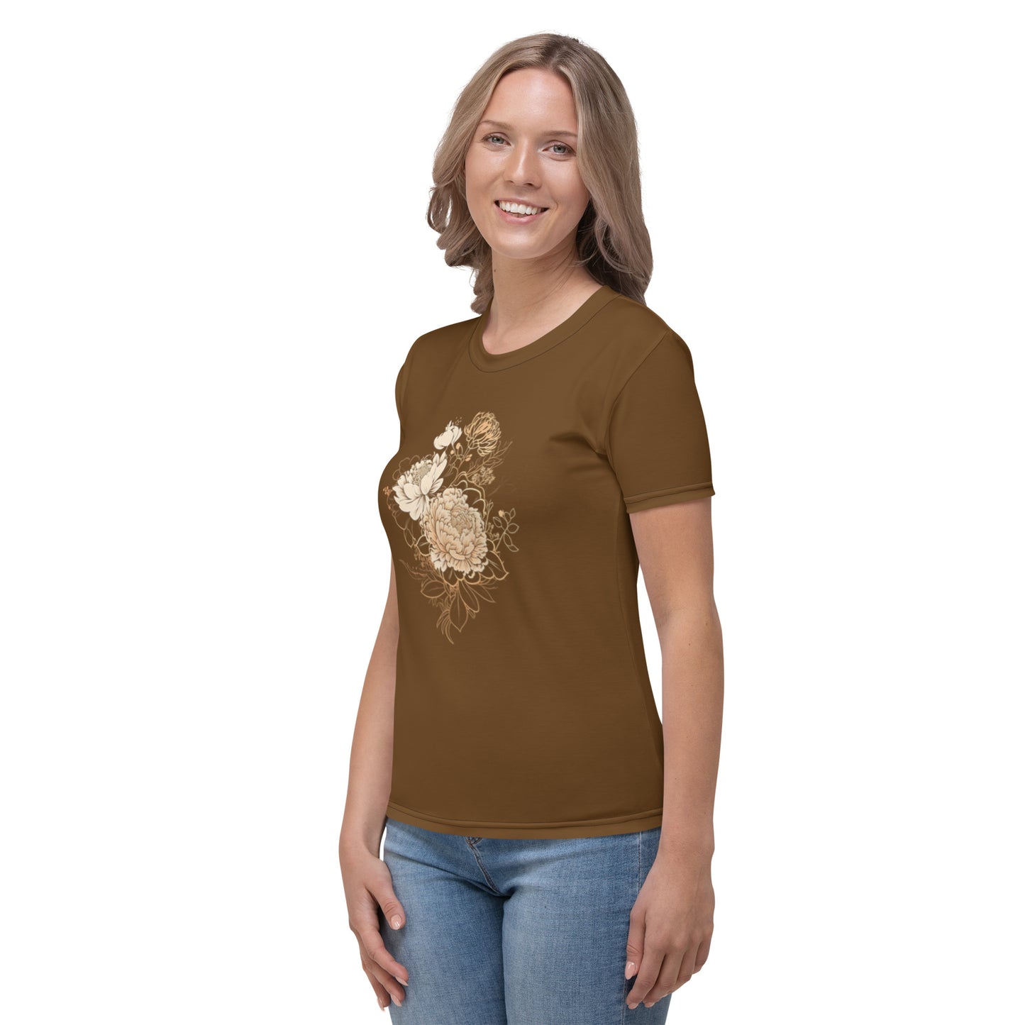 Brown Flowers Women's T-Shirt