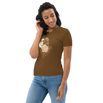 Brown Flowers Women's T-Shirt