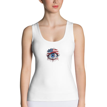 "Who's Watching You?" Women's Tank Top (White)