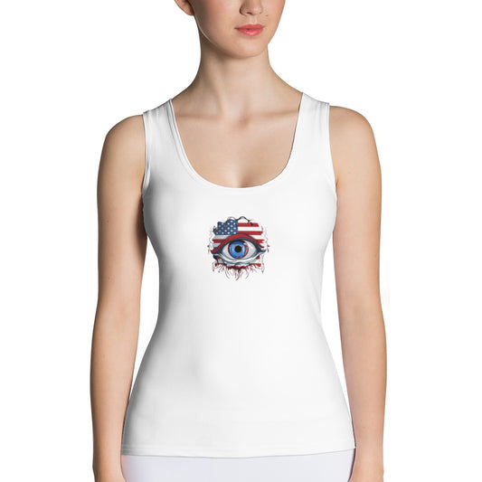 "Who's Watching You?" Women's Tank Top (White)