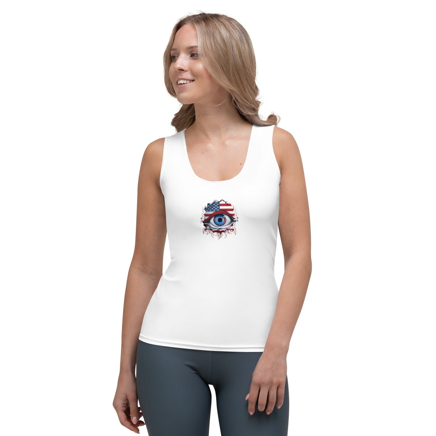 "Who's Watching You?" Women's Tank Top (White)