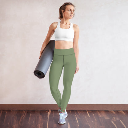 "No B.S." Yoga Leggings (Camo Green)