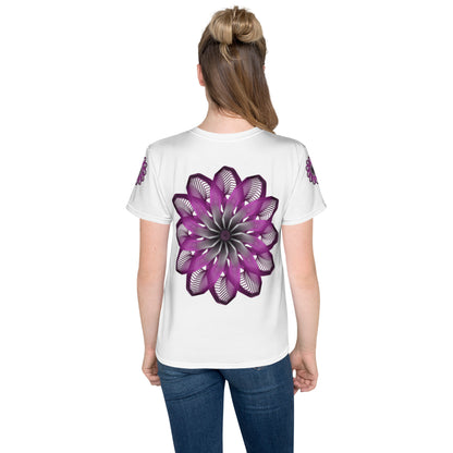 Pink Burst Youth Crew Neck T-Shirt