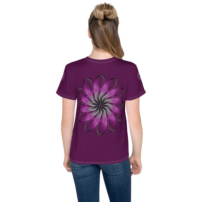 Purple Burst Youth Crew Neck T-Shirt