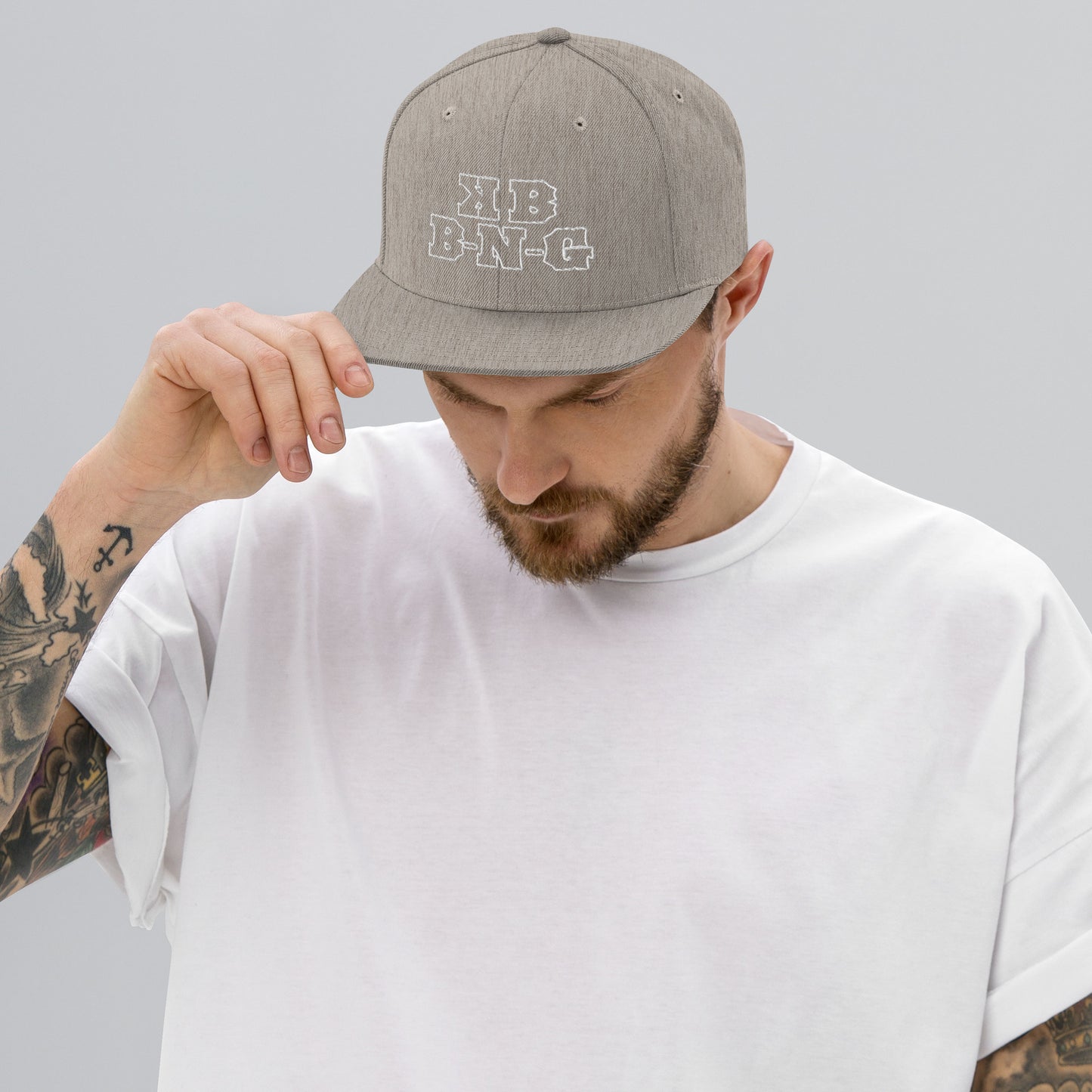 KBBNG White Snapback Hat