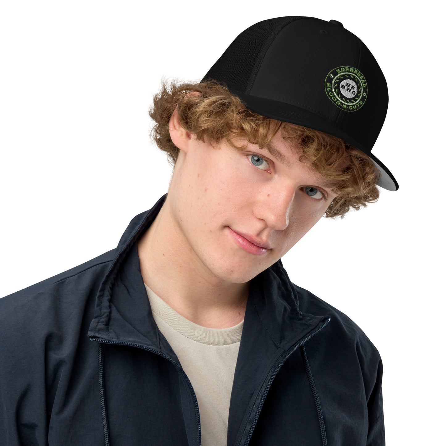 KBBNG 3D Embroidered Badge Closed-Back Trucker Cap