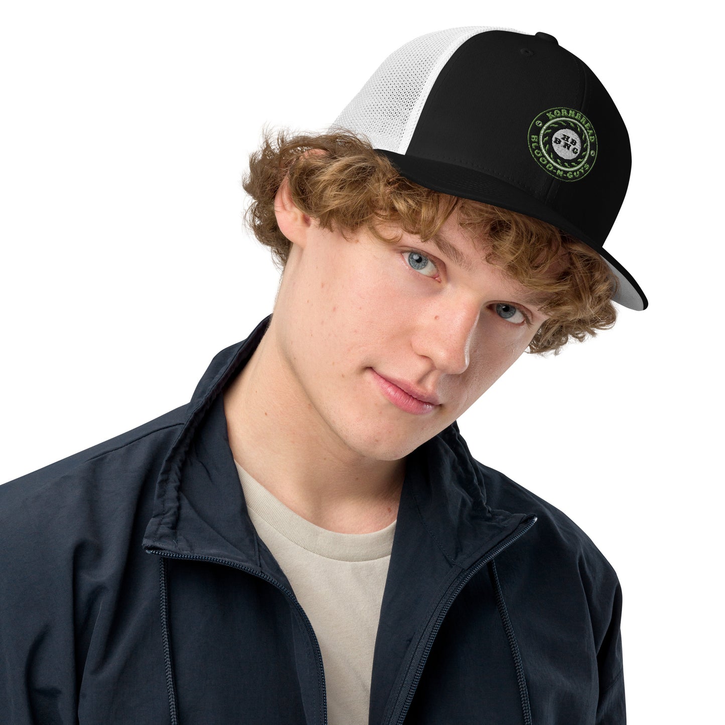 KBBNG 3D Embroidered Badge Closed-Back Trucker Cap