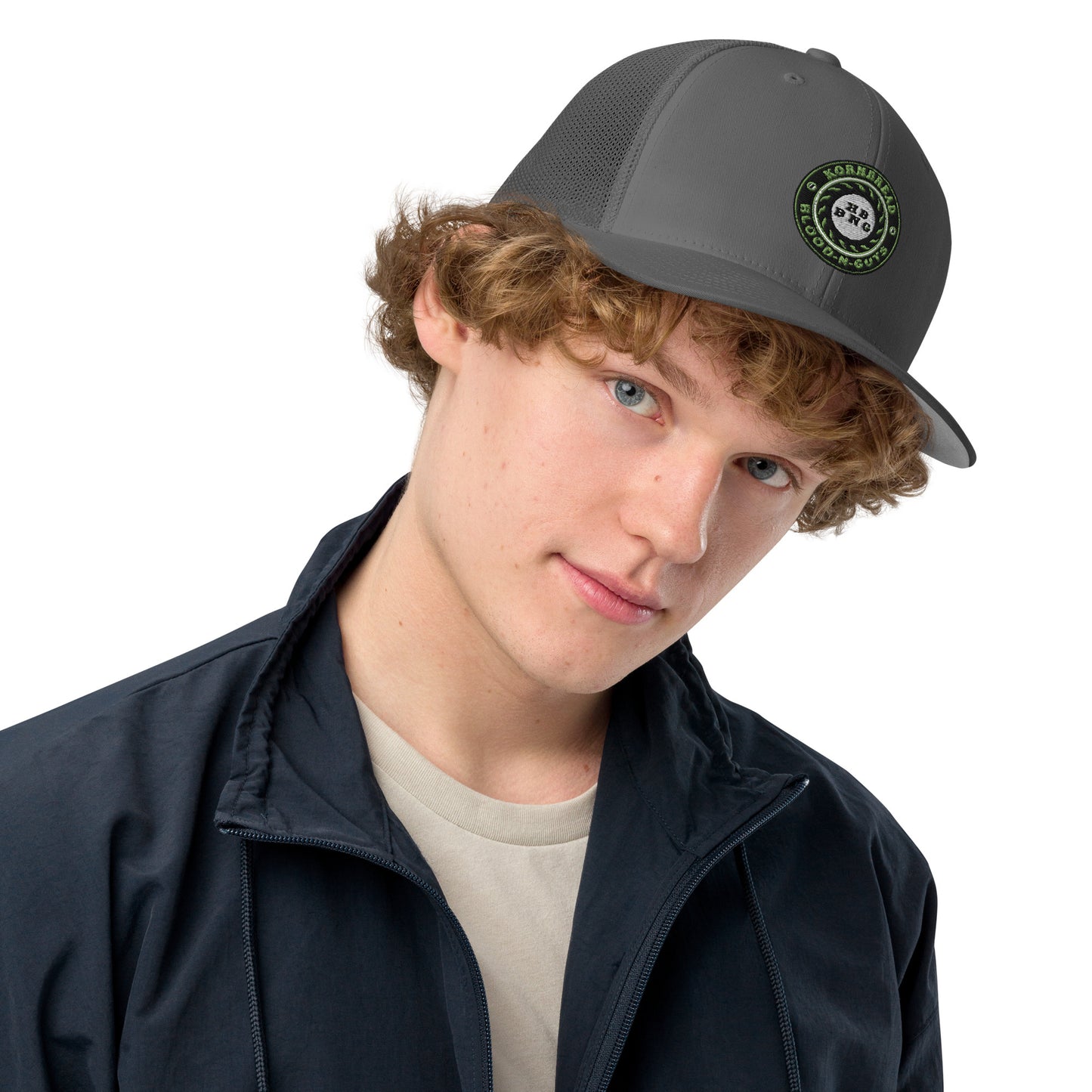 KBBNG 3D Embroidered Badge Closed-Back Trucker Cap