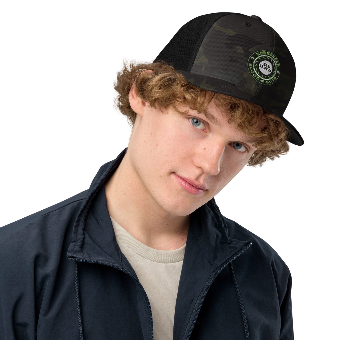 KBBNG 3D Embroidered Badge Closed-Back Trucker Cap