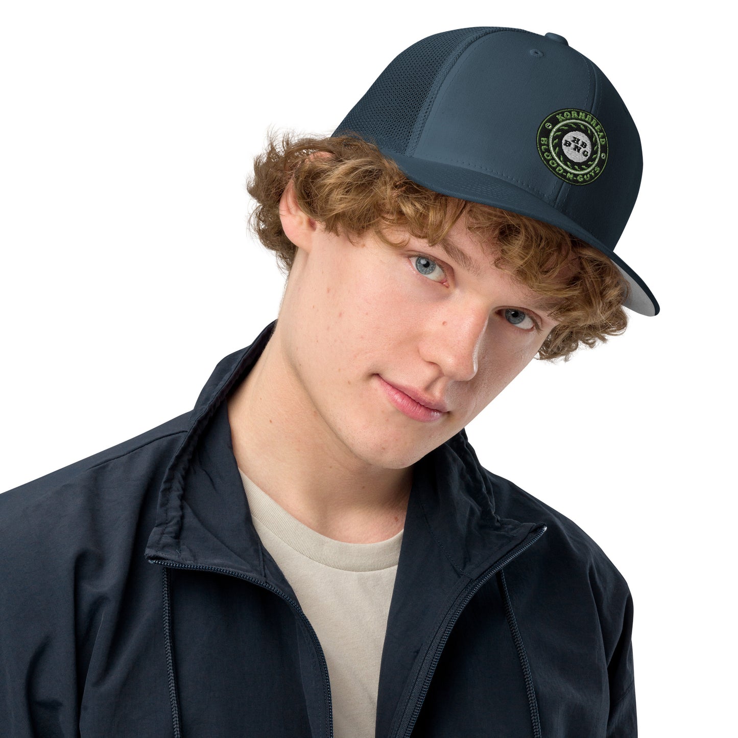 KBBNG 3D Embroidered Badge Closed-Back Trucker Cap