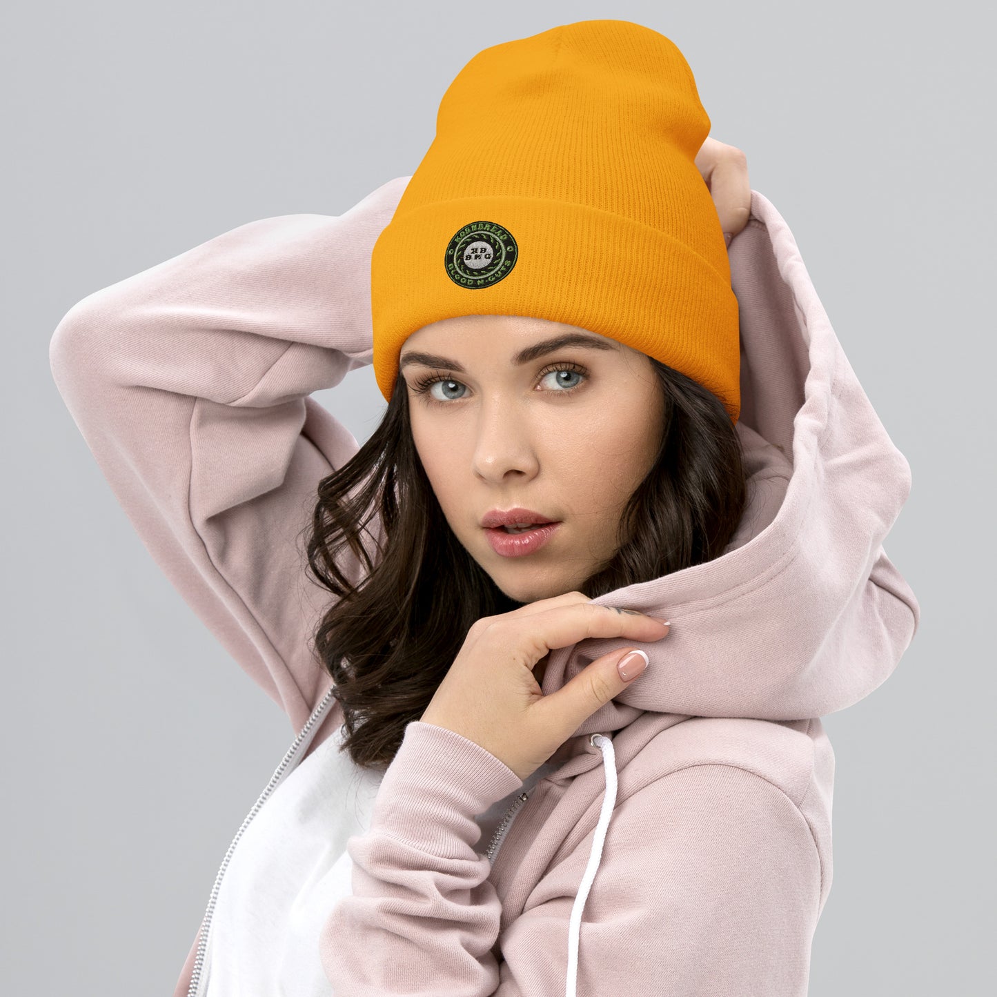 KBBNG Embroidered Badge Cuffed Beanie