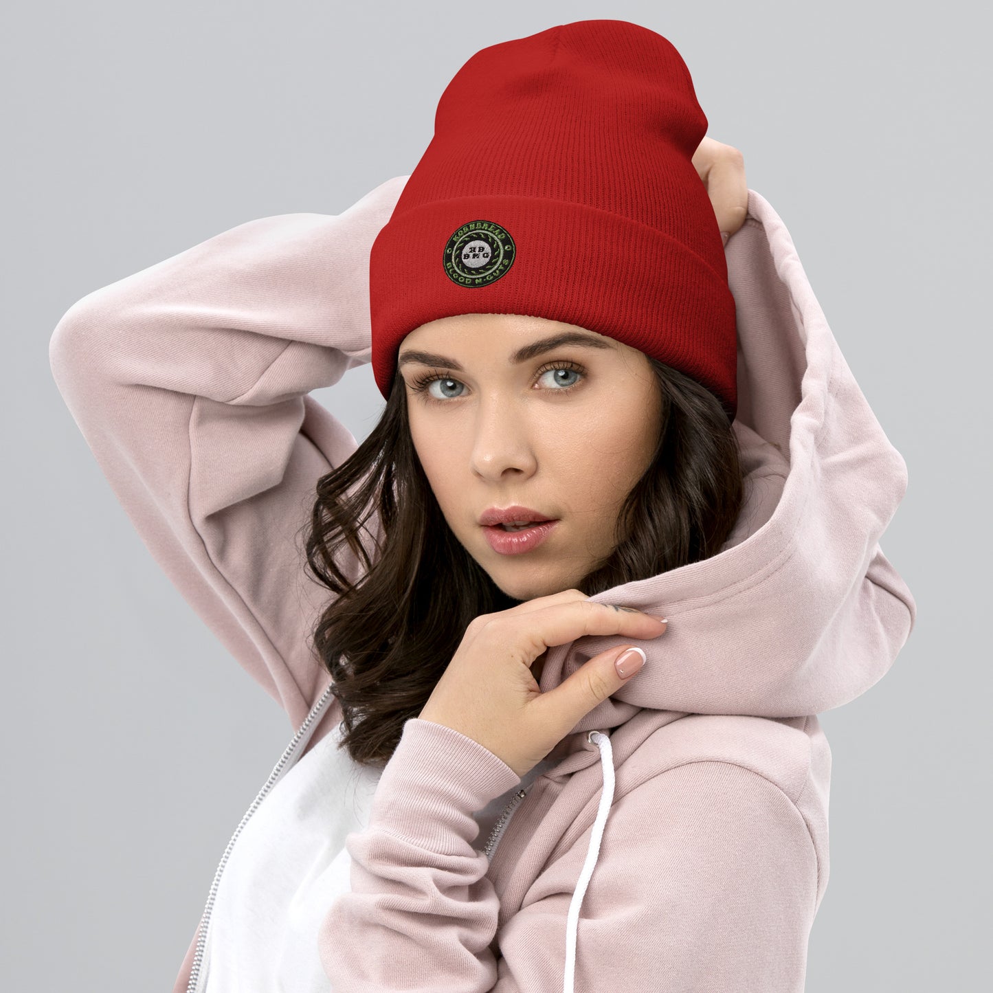 KBBNG Embroidered Badge Cuffed Beanie