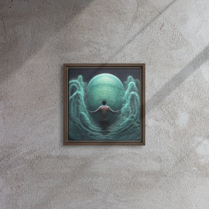 Fight Of The Drowned Framed Canvas