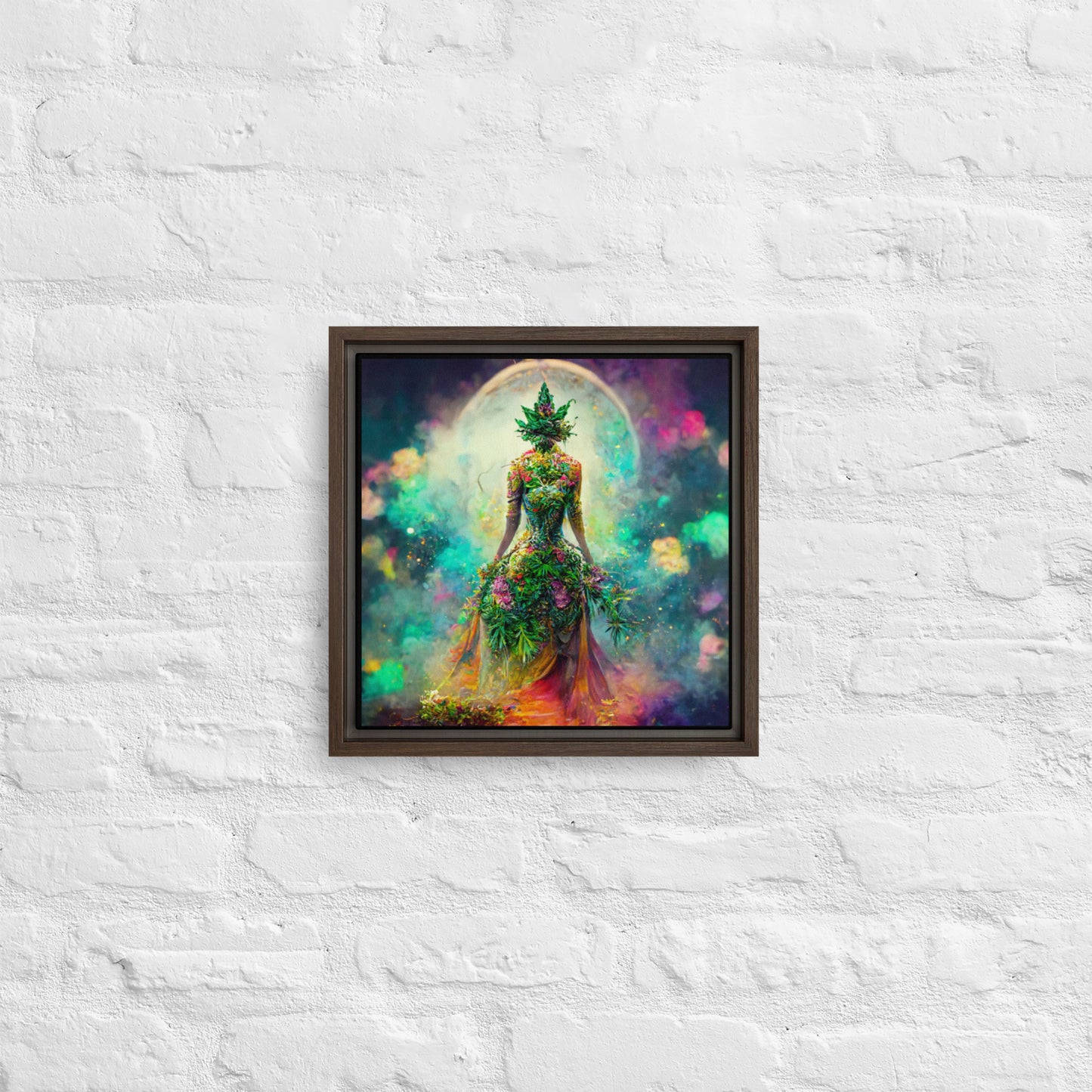"Green Queen" Framed Canvas