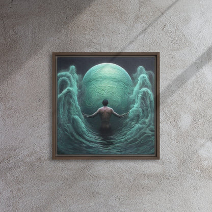 Fight Of The Drowned Framed Canvas