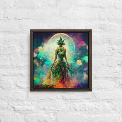 "Green Queen" Framed Canvas