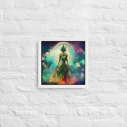 "Green Queen" Framed Canvas
