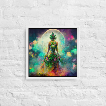 "Green Queen" Framed Canvas