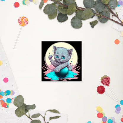 Cuddle Kitty Bubble-Free Stickers