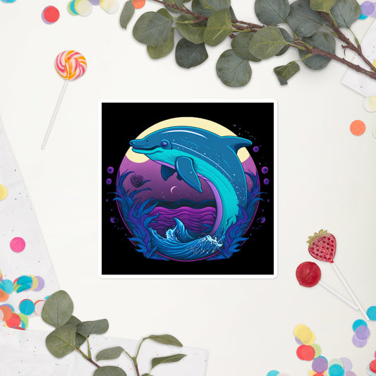 Delightful Dolphin Bubble-Free Stickers