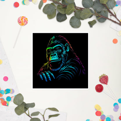 Neon Gorilla Bubble-Free Stickers