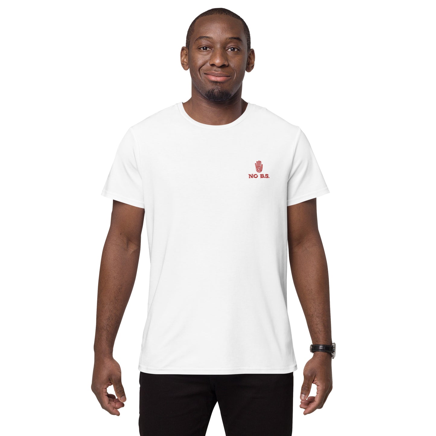 "No B.S." Men's Embroidered Premium Cotton T-shirt