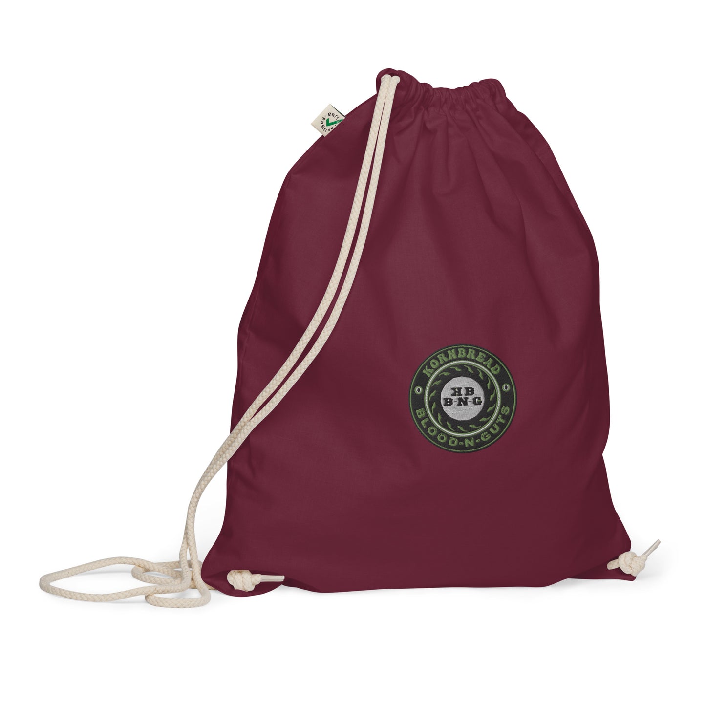 KBBNG Embroidered Badge Organic Cotton Drawstring Bag